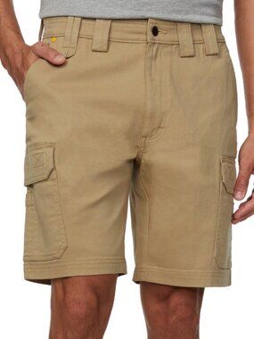 CAT Caterpillar Men's Cargo Shorts Stretch Utility 10" Inseam 40 NWT Tan